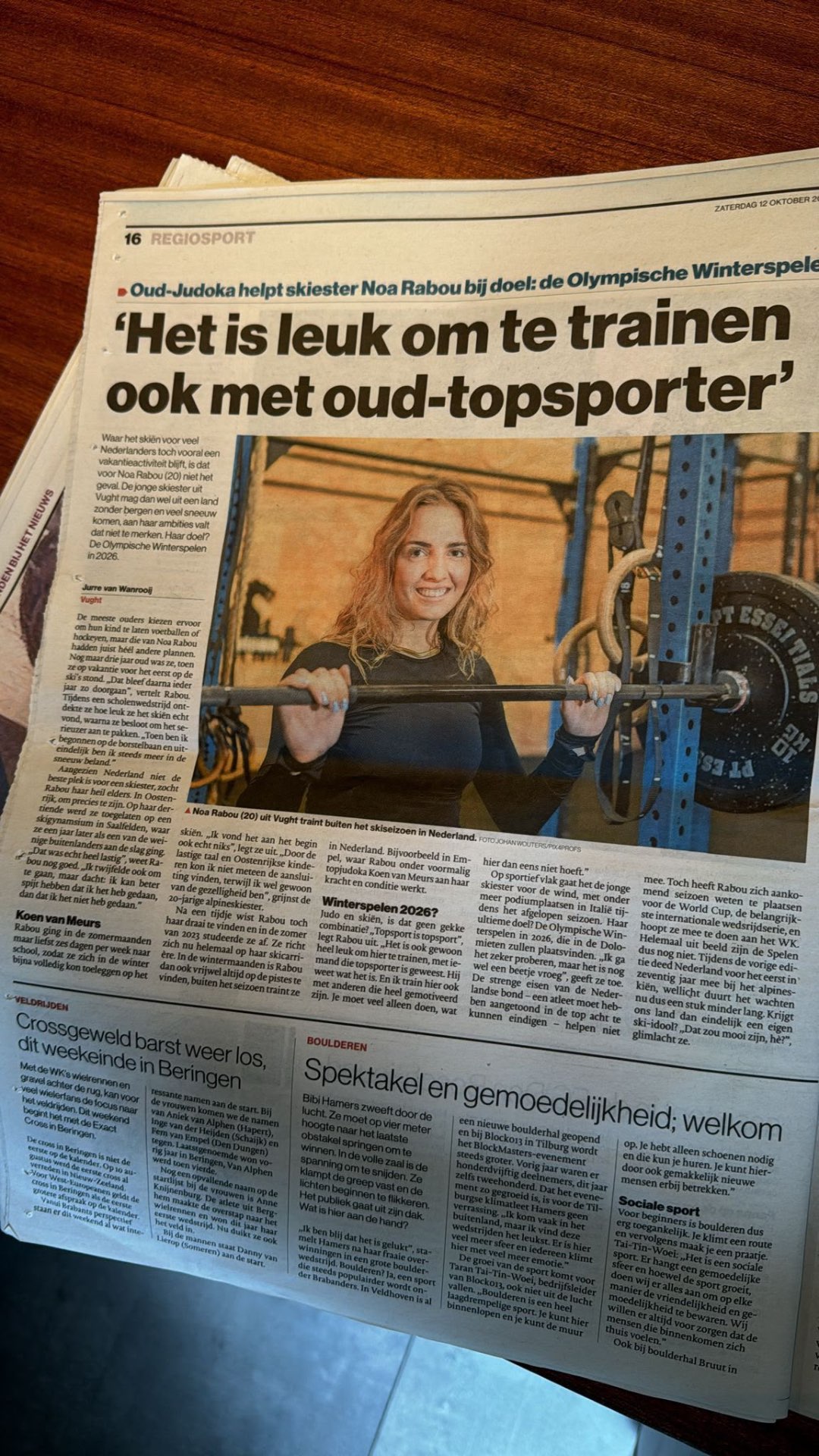 'Het is leuk om te trainen ook met oud-topsporter'